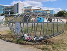 В Речном порту Чебоксар установили арт-объект для сбора отходов из пластика "Чудо-рыба"