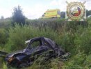 В Чувашии легковушка улетела в кювет и опрокинулась
