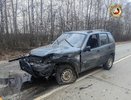 На трассе в Чувашии после столкновения легковушка вылетела в кювет