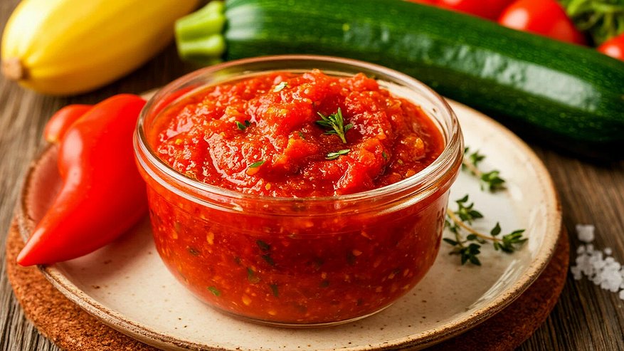 Главная картинка новости: Аджика из кабачков на зиму: за час делаю вкуснейшие заготовки на всю зиму — пальчики оближешь, и никакой мороки